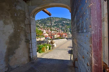 Fotobehang Villefranche-sur-Mer, Franse Riviera View out the Gate and drawbridge to the Citadelle Saint Elme in Villefranche-Sur-Mer on the Cote d'Azur in Southern Francee