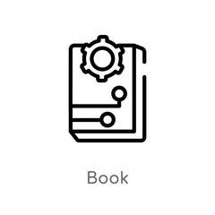 outline book vector icon. isolated black simple line element illustration from artificial intelligence concept. editable vector stroke book icon on white background