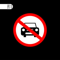 No car sign. Parking prohibited sign ,icon - vector illustrationRGB