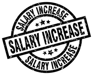 salary increase round grunge black stamp