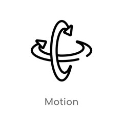 outline motion vector icon. isolated black simple line element illustration from augmented reality concept. editable vector stroke motion icon on white background