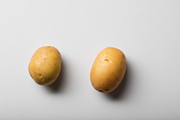 potatoes on a white table