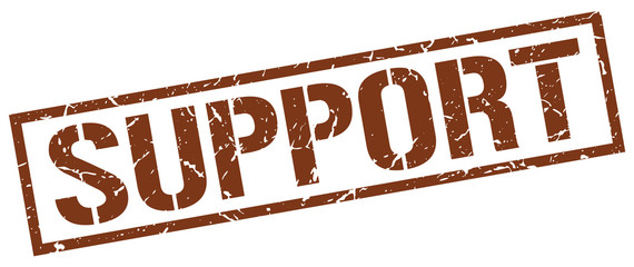 support brown grunge square vintage rubber stamp