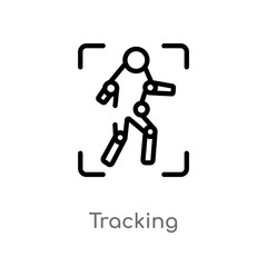 outline tracking vector icon. isolated black simple line element illustration from augmented reality concept. editable vector stroke tracking icon on white background