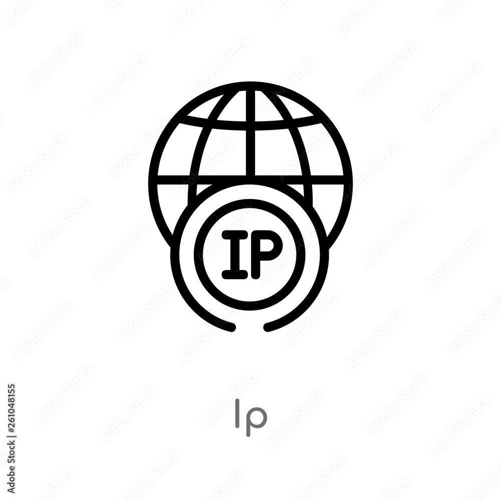Poster outline ip vector icon. isolated black simple line element illustration from big data concept. edita