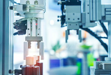 automatic machine tool in industrial manufacture factory,Smart factory industry 4.0 concept.