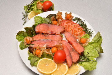 Chinook salmon (LAT. Oncorhynchus tshawytscha) smoked