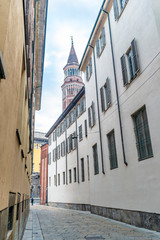 close-up on the detail of Milan's architecture