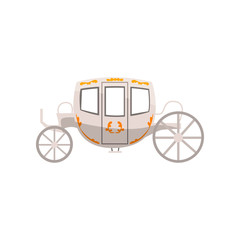 Vintage brougham, wedding carriage vector Illustration on a white background