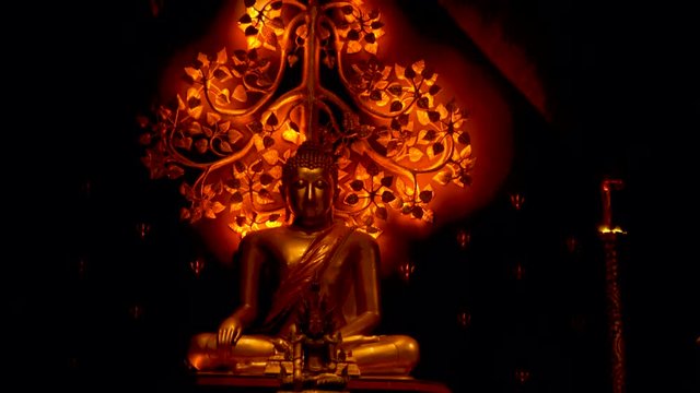 Thailand - Ubon Ratchathani: 10 April 2019: Thai people take family to visit Sirindhorn Wararam Phupha Temple (Wat Phu Phrao) in the evening near a very beautiful temple.