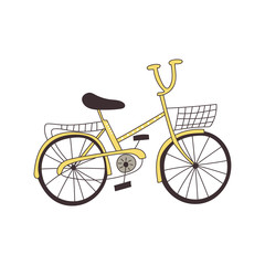 Fototapeta na wymiar Hand drawn cartoon icon with bicycle vector illustration.