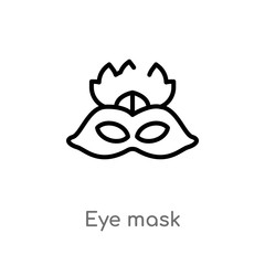 outline eye mask vector icon. isolated black simple line element illustration from brazilia concept. editable vector stroke eye mask icon on white background