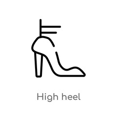 outline high heel vector icon. isolated black simple line element illustration from brazilia concept. editable vector stroke high heel icon on white background