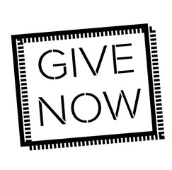 GIVE NOW stamp on white