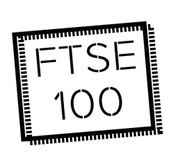 FTSE 100 stamp on white