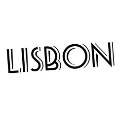 LISBON stamp on white