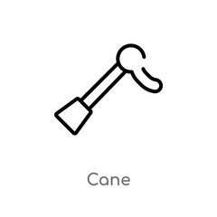 outline cane vector icon. isolated black simple line element illustration from brazilia concept. editable vector stroke cane icon on white background