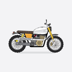 Obraz premium classic motorcycle with out line graphic