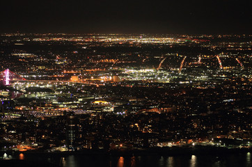 Panoramic view of night New York