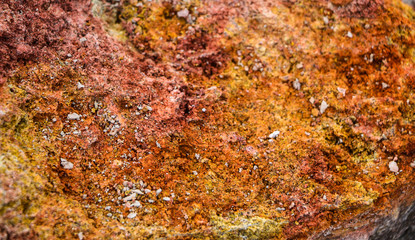  texture of different layers of clay underground in  clay quarry after geological study of soil.