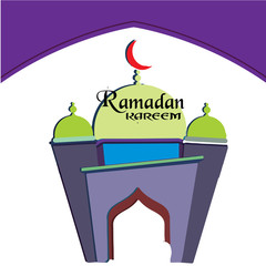 Illustration of Ramadan kareem and Ramadan mubarak. beautiful islamic and arabic hanging lantern and calligraphy wishes holy month fasting kareem. - Vector