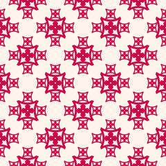 Vector floral seamless pattern, red and beige abstract ornament in Asian style