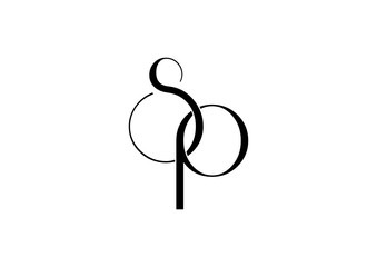 SP logo icon vector illustration of a man and woman