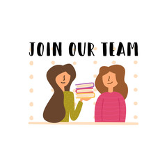 Vector Flat girl employee of the company