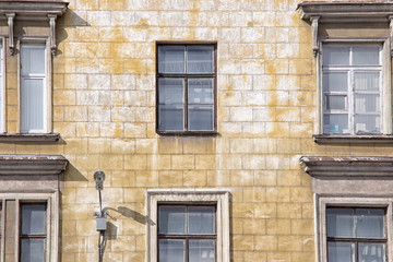 windows and details on an exterior of the building.