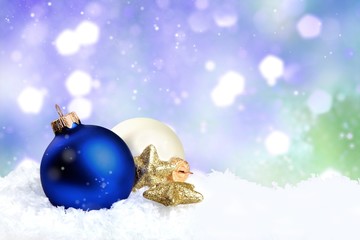 Holiday Christmas balls on white background