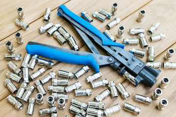 Compression tool for cord.