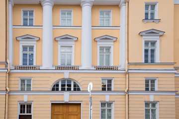 Obraz premium windows and details on an exterior of the building.