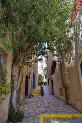 Fototapeta na wymiar Ancient stone street in Old Jaffa, Israel
