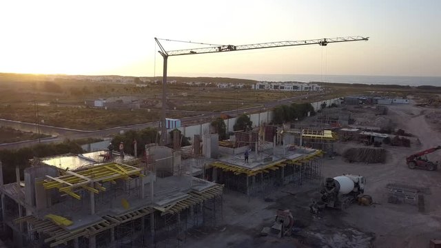 Drone shot of a construction site