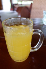 a glass of fresh orange ice