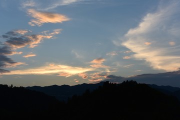 blue sky, white clouds