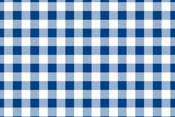 Blue and white tablecloth pattern, Texture from rhombus/squares for - plaid, tablecloths, clothes, shirts, dresses, paper, blankets and other textile products. Vector illustration.