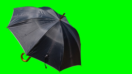Black umbrellas cut off the background to make a white background.
