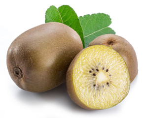 Fototapeta premium Golden kiwi fruits or Chinese gooseberries isolated on white background.