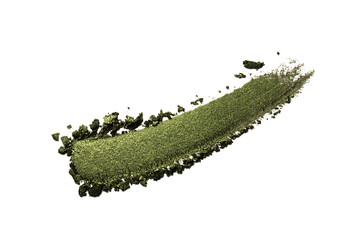 Eye shadow green powder colored smudge whiteisolated background collection
