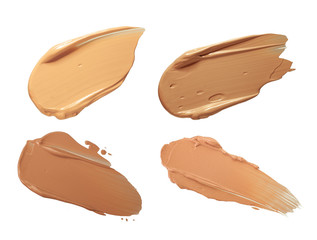Foundation bb cc smudged sample isolated on a white background