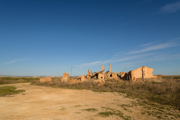 Fototapeta premium The old farmhouses - Aragon - Spain