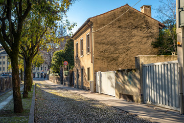 Fototapeta na wymiar The street in Udine, Italy
