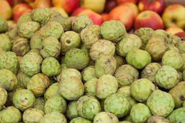 closeup of annona pile at the market