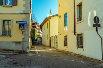 Fototapeta na wymiar The street in Udine, Italy
