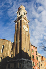 Fototapeta premium old buildings along Grand canal in Venice, Italy.