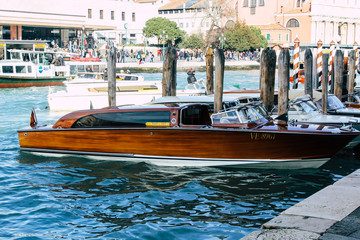 The boat in Venice on a sunny day, Italy.