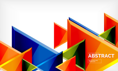 Triangular low poly background design, multicolored triangles
