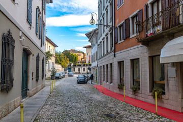 The street in Udine's old town, Italy