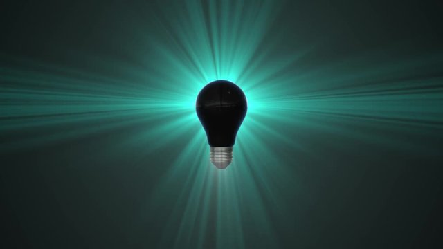 black lamp ligh bulb shining in rays of light optical lens flares animation background new quality natural lighting effect dynamic colorful bright video4k stock footage